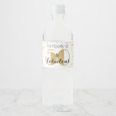 50 en Fabulous Gold Personalized Birthday Party Waterfles Etiket (Voorkant)