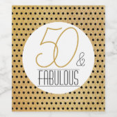 50 en Fabulous Gold Personalized Birthday Party Wijn Etiket (Enkel label)