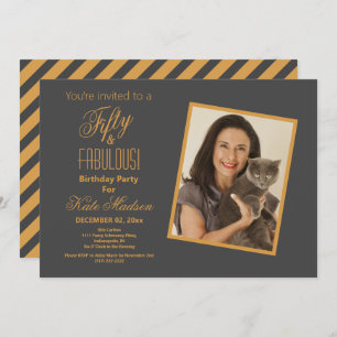 50 en FABULOUS Gold & Pewter 50ste verjaardag Kaart