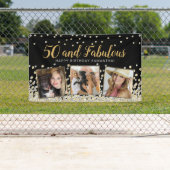 50 en Fabulous Gold Photo Collage 50e verjaardag Spandoek (Insitu)