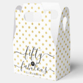 50 en Fabulous Gold Polka Dot Name 50th Birthday Bedankdoosjes (Geopend)