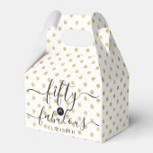 50 en Fabulous Gold Polka Dot Name 50th Birthday Bedankdoosjes (Voorkant Zijde)