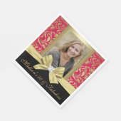 50 en Fabulous Gold Red damask 50th Birthday Servet (Hoek)