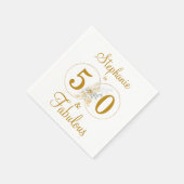 50 en Fabulous Gold Script Name Birthday Party Servet (Hoek)
