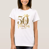 50 en Fabulous Gold Shimmer Verjaardag T-shirt (Voorkant)