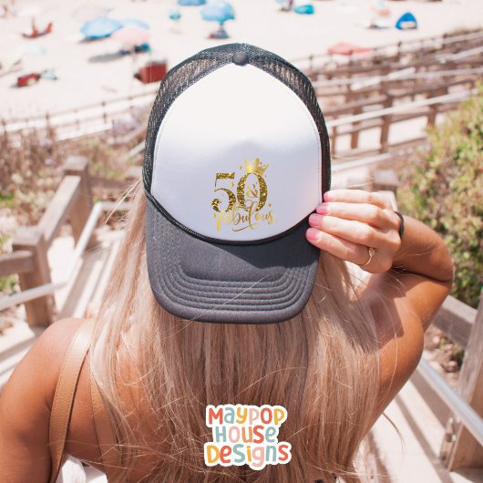 50 en Fabulous Gold Shimmer Verjaardag Trucker Pet