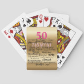 50 en Fabulous Gold Typografie Vrouw Verjaardag Pokerkaarten (Achterkant)