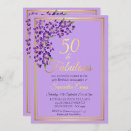 50 en Fabulous Gold Violet 50e verjaardag Kaart