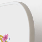 50 en Fabulous Goud en Roze Bloemen Pickleball Paddle (Links Detail)