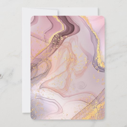 50 en Fabulous Goud glitter roze verjaardagsfeestj Kaart (Achterkant)