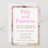50 en Fabulous Goud glitter roze verjaardagsfeestj Kaart (Voorkant)