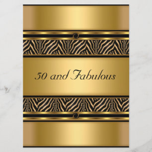 50 en Fabulous Goud Verjaardagsfeest Uitnodiging
