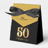 50 en Fabulous goud & zwart Bedankdoosjes (Voorkant Zijde)