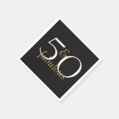 50 en Fabulous Goud Zwart Wit Feestservetten Servetten (Hoek)