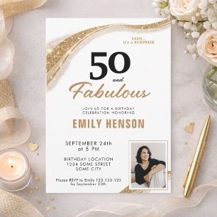 50 en Fabulous Gouden 50e Verjaardag Kaart