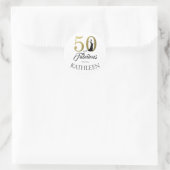 50 en Fabulous Gouden Douanenaam Ronde Sticker (Tas)