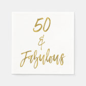50 en Fabulous Gouden Folie Verjaardagsservetten Servetten (Voorkant)