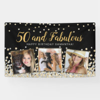 50 en Fabulous Gouden Fotocollage 50e Verjaardag