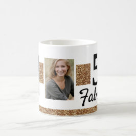 50 en Fabulous Gouden Glitter 2 Foto 50ste Verjaar Koffiemok