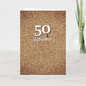 50 en Fabulous Gouden Glitter Foto 50ste Verjaarda Kaart (Achterkant)