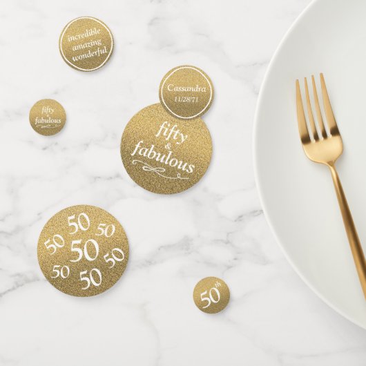 50 En Fabulous Gouden Glitter Tafel Confetti (Groep)