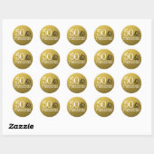 50 En Fabulous Gouden Glitter Verjaardag Ronde Sticker (Vel)