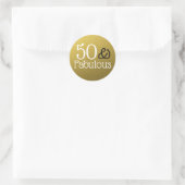 50 En Fabulous Gouden Glitter Verjaardag Ronde Sticker (Tas)