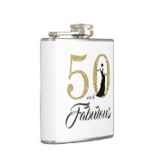 50 en Fabulous Gouden Glitter Verjaardagscadeau Heupfles (Rechts)