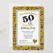 50 en Fabulous Gouden Kente Verjaardagsfeestje Kaart (Voorkant)