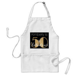 50 en Fabulous Gouden Persoonlijke Verjaardagsfees Standaard Schort