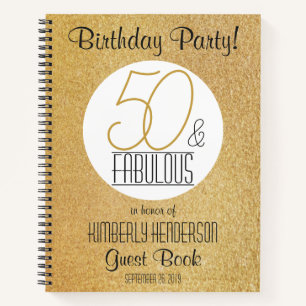 50 en Fabulous Gouden Persoonlijke Verjaardagsgast Notitieboek