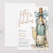 50 En Fabulous Gouden Script 50ste Verjaardagsfees Kaart (Voorkant / Achterkant)