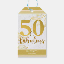 50 en Fabulous Gouden Typografie Bladwijzer Cadeau Cadeaulabel