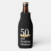 50 en Fabulous Grappig Verjaardagsbier Flesjeskoeler (Fles Voorkant)