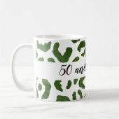 50 en Fabulous Green and White Cheetah Print Koffiemok (Links)
