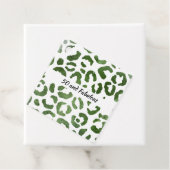 50 en Fabulous Green Cheetah Print Abstract Bedankjes Labels (In situ)