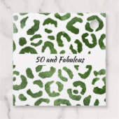 50 en Fabulous Green Cheetah Print Abstract Bedankjes Labels (Achterkant)
