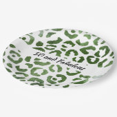 50 en Fabulous Green Cheetah Print Abstract Papieren Bordje (Gekanteld)