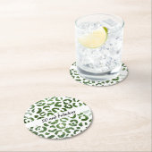 50 en Fabulous Green Cheetah Print Abstract Ronde Kartonnen Onderzetter (Insitu)