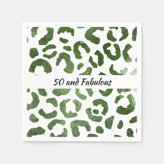 50 en Fabulous Green Cheetah Print Abstract Servet (Voorkant)