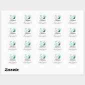 50 en Fabulous Green Glitter Custom Name Ronde Sticker (Vel)