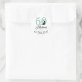 50 en Fabulous Green Glitter Custom Name Ronde Sticker (Tas)