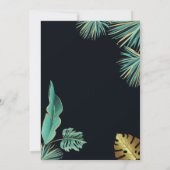 50- en Fabulous Green Gold Leaves Birthday Party Kaart (Achterkant)