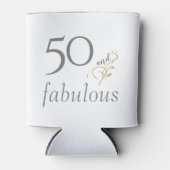 50 en fabulous Grijs & Goud Aangepaste 50ste Verja Blikjeskoeler (Voorkant)