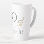50 en fabulous Grijs & Goud Script 50ste Verjaarda Latte Mok (Rechterhoek)