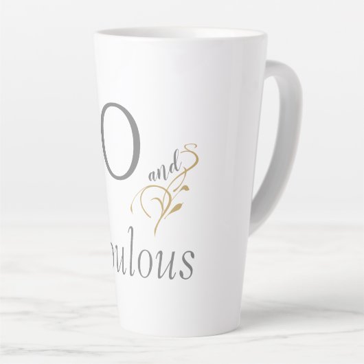 50 en fabulous Grijs & Goud Script 50ste Verjaarda Latte Mok (Rechterhoek)