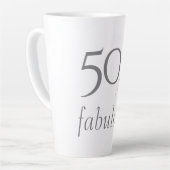 50 en fabulous Grijs & Goud Script 50ste Verjaarda Latte Mok (Linkerhoek)
