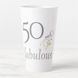 50 en fabulous Grijs & Goud Script 50ste Verjaarda Latte Mok