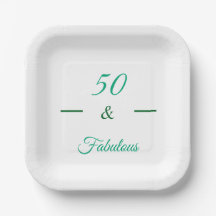 50 en Fabulous Groene Verjaardagsfeestbord 