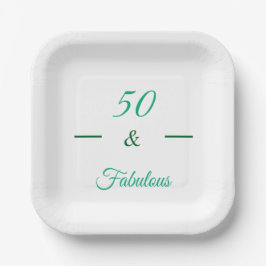 50 en Fabulous Groene Verjaardagsfeestbord Papieren Bordje